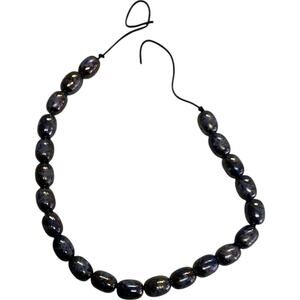 Vintage Beaded Tie Gemstone Bracelet Black Purple Floral Jewelry